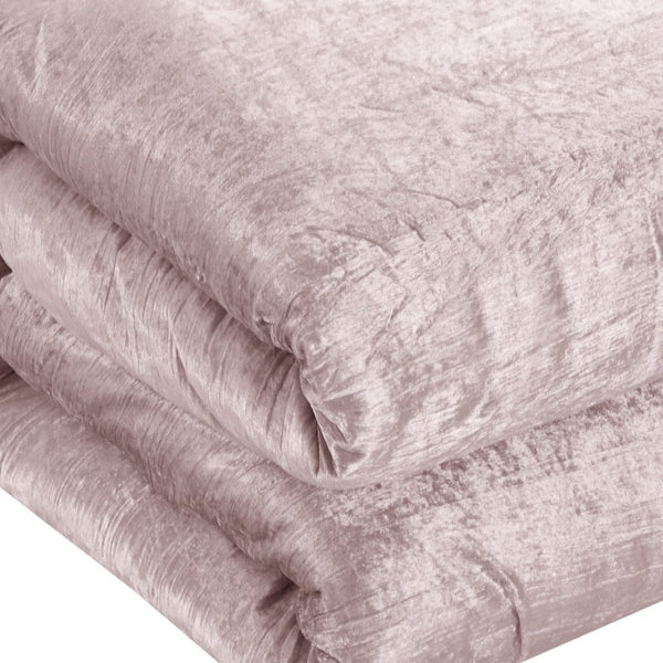 HomeRoots Beige Down Comforter Set - Lightweight, Breathable, and Washable for Year-Round Comfort and Style Blush, King/California King King/California King 528940