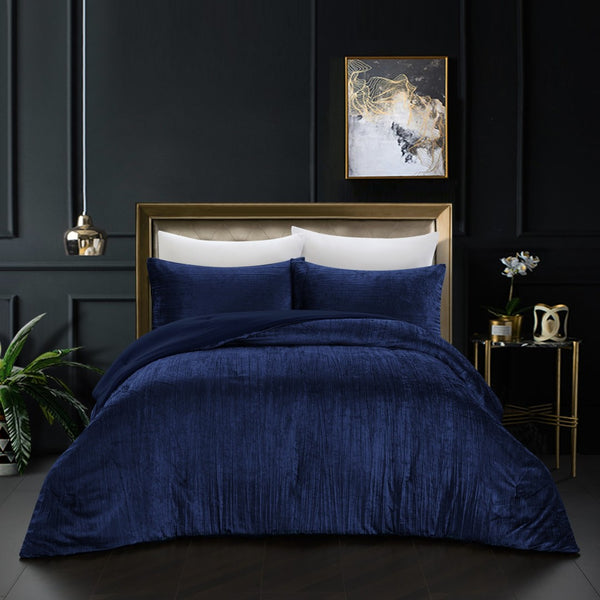 HomeRoots Beige Down Comforter Set - Lightweight, Breathable, and Washable for Year-Round Comfort and Style Navy, King/California King King/California King 528946