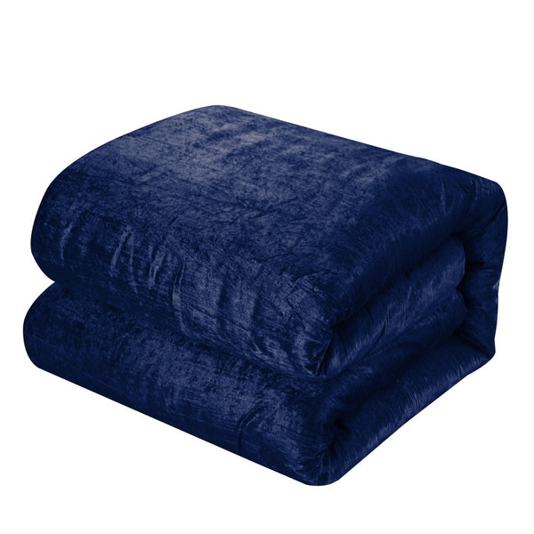 HomeRoots Beige Down Comforter Set - Lightweight, Breathable, and Washable for Year-Round Comfort and Style Navy, King/California King King/California King 528946