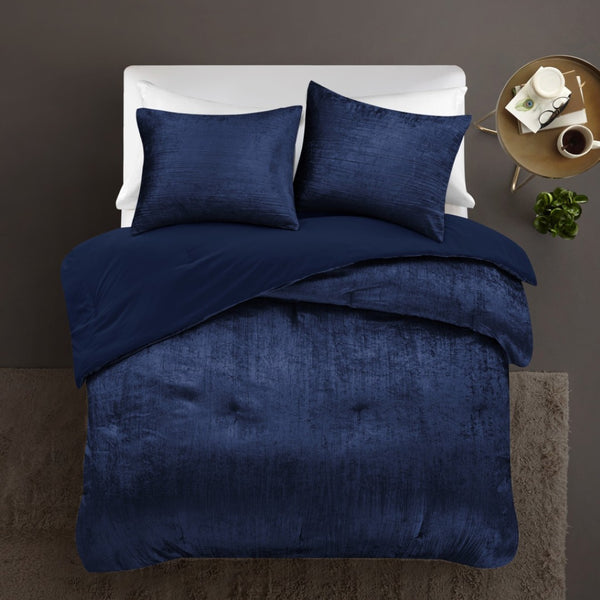 HomeRoots Beige Down Comforter Set - Lightweight, Breathable, and Washable for Year-Round Comfort and Style Navy, King/California King King/California King 528946