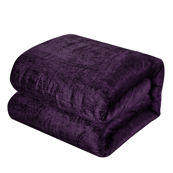 HomeRoots Beige Down Comforter Set - Lightweight, Breathable, and Washable for Year-Round Comfort and Style Purple, Full/Queen Full/Queen 528949