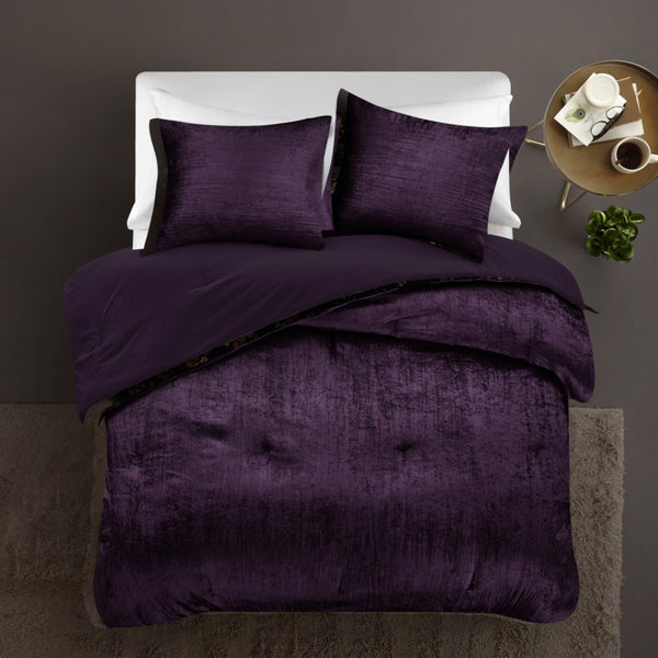 HomeRoots Beige Down Comforter Set - Lightweight, Breathable, and Washable for Year-Round Comfort and Style Purple, Full/Queen Full/Queen 528949