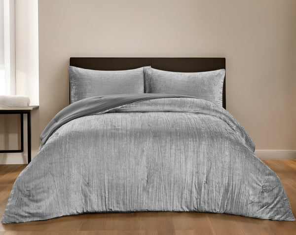 HomeRoots Beige Down Comforter Set - Lightweight, Breathable, and Washable for Year-Round Comfort and Style Silver, Full/Queen Full/Queen 528951