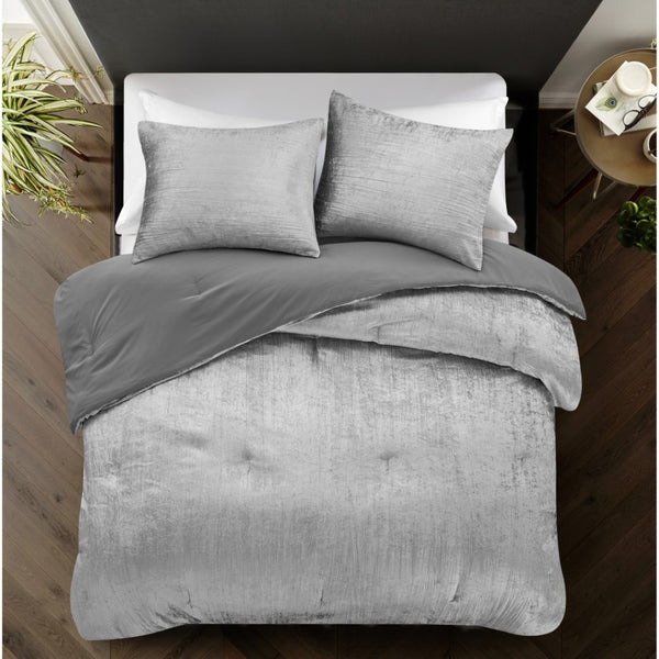 HomeRoots Beige Down Comforter Set - Lightweight, Breathable, and Washable for Year-Round Comfort and Style Silver, Full/Queen Full/Queen 528951