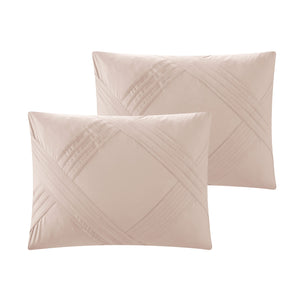 Homeroots Blush King Polyester 140 Thread Count Washable Down Comforter Set Blush,King,California King Polyester 528971