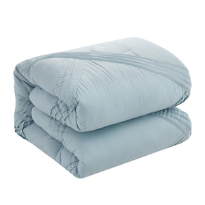 Homeroots Blue King Polyester 180 Thread Count Washable Down Comforter Set Blue,King,California King Polyester 528973