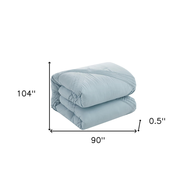 Homeroots Blue King Polyester 180 Thread Count Washable Down Comforter Set Blue,King,California King Polyester 528973