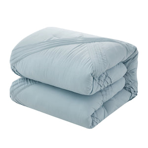 Homeroots Blue King Polyester 180 Thread Count Washable Down Comforter Set Blue,King,California King Polyester 528973