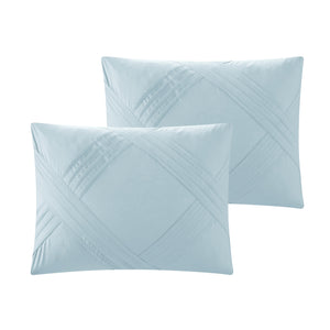 Homeroots Blue Queen Polyester 180 Thread Count Washable Down Comforter Set Blue,Full,Queen Polyester 528974