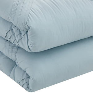 Homeroots Blue Queen Polyester 180 Thread Count Washable Down Comforter Set Blue,Full,Queen Polyester 528974