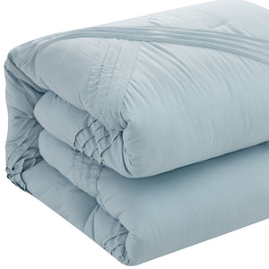 Homeroots Blue Queen Polyester 180 Thread Count Washable Down Comforter Set Blue,Full,Queen Polyester 528974