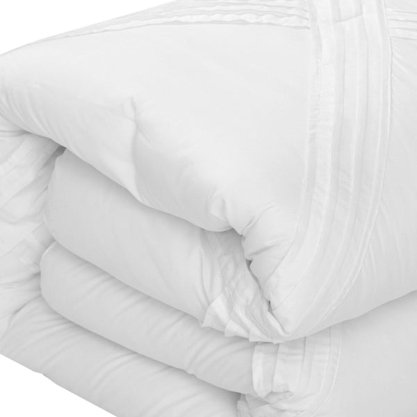 Homeroots White King Polyester 140 Thread Count Washable Down Comforter Set White,King,California King Polyester 528977