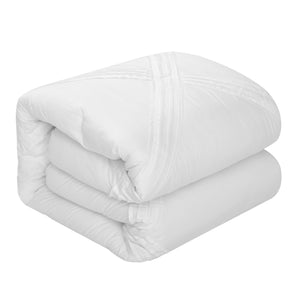 Homeroots White Queen Polyester 180 Thread Count Washable Down Comforter Set White,Full,Queen Polyester 528978