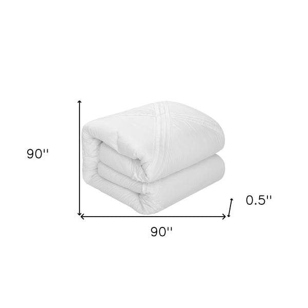 Homeroots White Queen Polyester 180 Thread Count Washable Down Comforter Set White,Full,Queen Polyester 528978