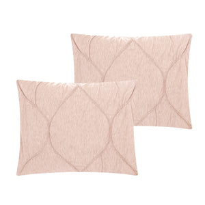 HomeRoots Blush Comforter Set - Luxurious Down Filled Polyester for Year-Round Warmth and Easy Care Blush, King/California King King/California King 528979