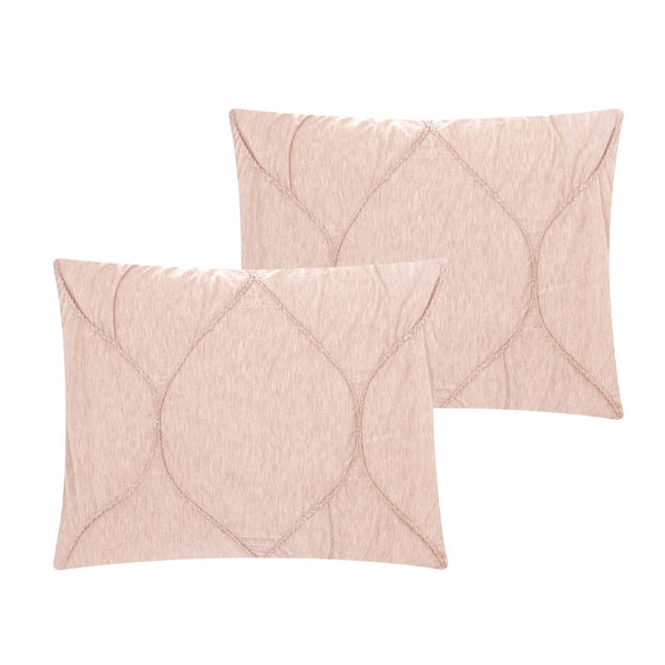 HomeRoots Blush Comforter Set - Luxurious Down Filled Polyester for Year-Round Warmth and Easy Care Blush, King/California King King/California King 528979