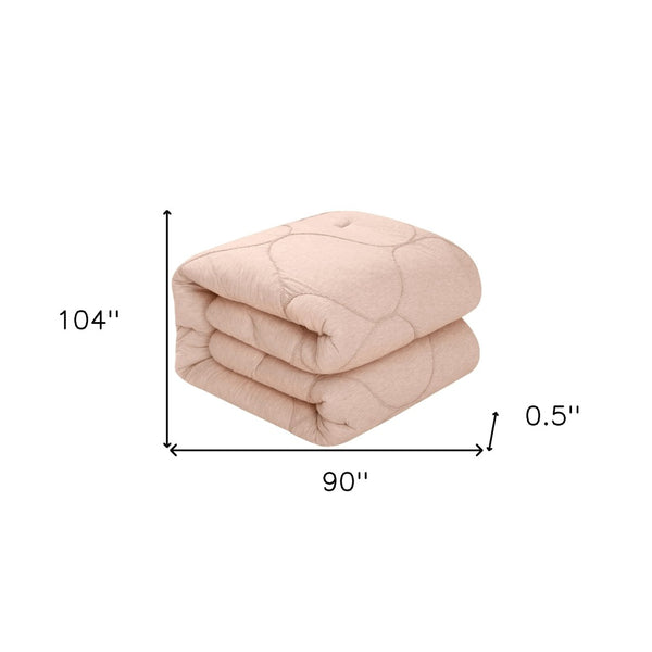 HomeRoots Blush Comforter Set - Luxurious Down Filled Polyester for Year-Round Warmth and Easy Care Blush, King/California King King/California King 528979