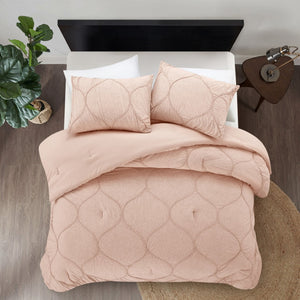 HomeRoots Blush Comforter Set - Luxurious Down Filled Polyester for Year-Round Warmth and Easy Care Blush, King/California King King/California King 528979