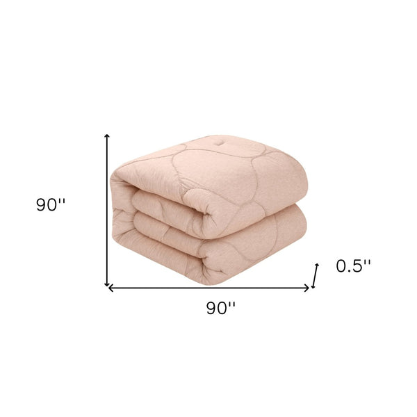 HomeRoots Blush Comforter Set - Luxurious Down Filled Polyester for Year-Round Warmth and Easy Care Blush, Full/Queen Full/Queen 528980