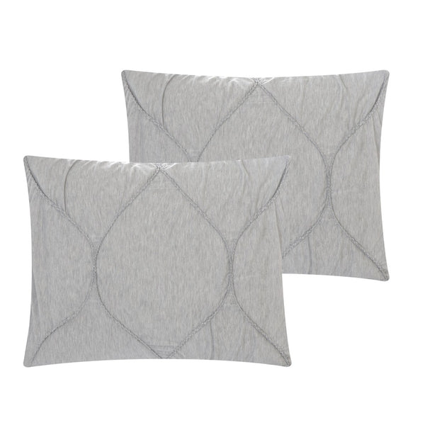 HomeRoots Blush Comforter Set - Luxurious Down Filled Polyester for Year-Round Warmth and Easy Care Grey, King/California King King/California King 528982