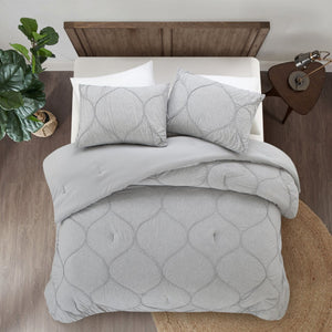 HomeRoots Blush Comforter Set - Luxurious Down Filled Polyester for Year-Round Warmth and Easy Care Grey, King/California King King/California King 528982