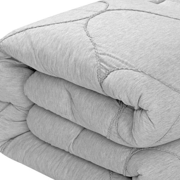 HomeRoots Blush Comforter Set - Luxurious Down Filled Polyester for Year-Round Warmth and Easy Care Grey, Full/Queen Full/Queen 528983