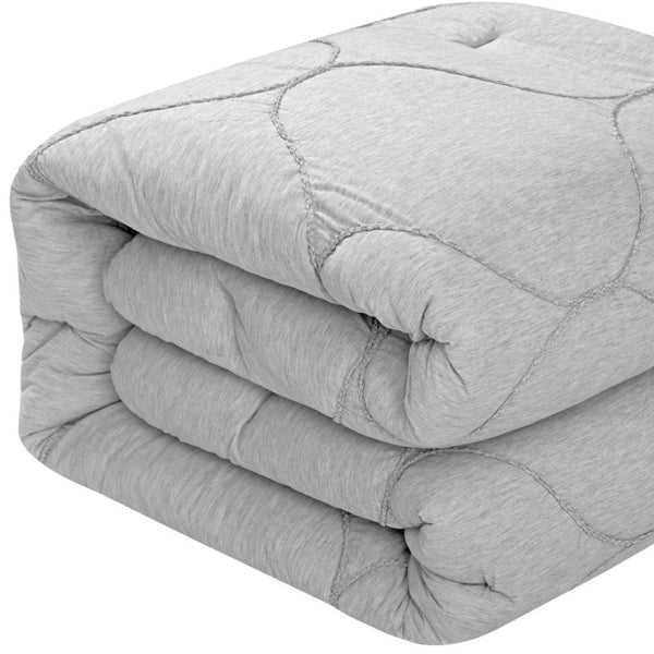 HomeRoots Blush Comforter Set - Luxurious Down Filled Polyester for Year-Round Warmth and Easy Care Grey, Full/Queen Full/Queen 528983