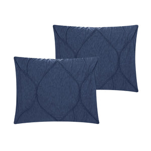 HomeRoots Blush Comforter Set - Luxurious Down Filled Polyester for Year-Round Warmth and Easy Care Navy, King/California King King/California King 528985