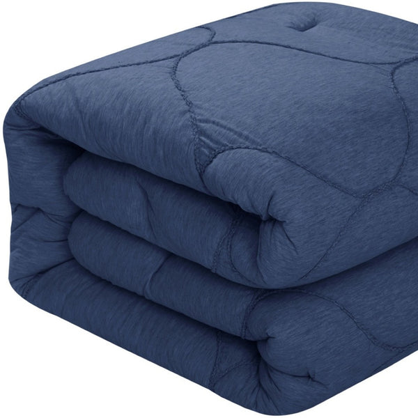 HomeRoots Blush Comforter Set - Luxurious Down Filled Polyester for Year-Round Warmth and Easy Care Navy, King/California King King/California King 528985