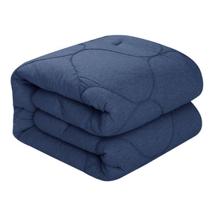 HomeRoots Blush Comforter Set - Luxurious Down Filled Polyester for Year-Round Warmth and Easy Care Navy, Full/Queen Full/Queen 528986