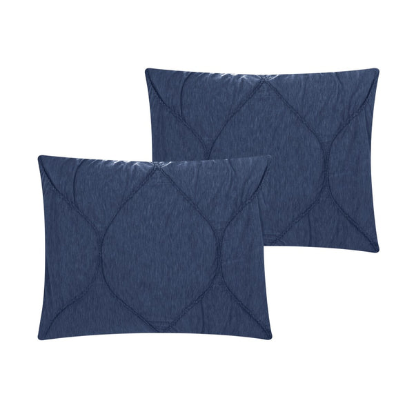 HomeRoots Blush Comforter Set - Luxurious Down Filled Polyester for Year-Round Warmth and Easy Care Navy, Full/Queen Full/Queen 528986