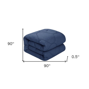 HomeRoots Blush Comforter Set - Luxurious Down Filled Polyester for Year-Round Warmth and Easy Care Navy, Full/Queen Full/Queen 528986