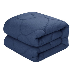 HomeRoots Blush Comforter Set - Luxurious Down Filled Polyester for Year-Round Warmth and Easy Care Navy, Full/Queen Full/Queen 528986