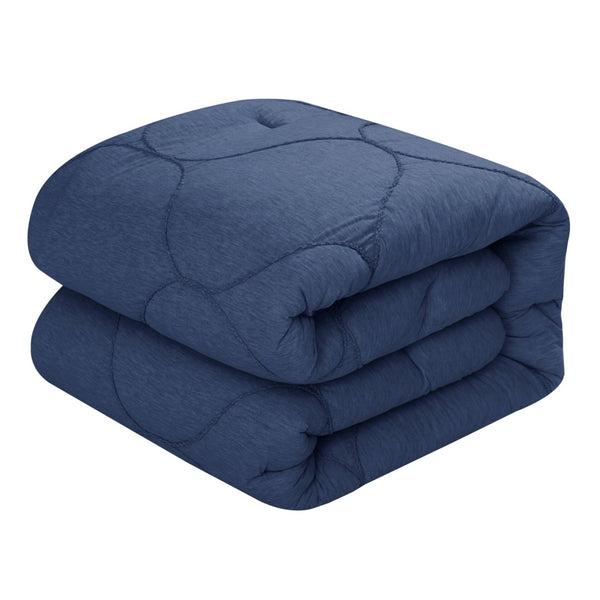 HomeRoots Blush Comforter Set - Luxurious Down Filled Polyester for Year-Round Warmth and Easy Care Navy, Full/Queen Full/Queen 528986