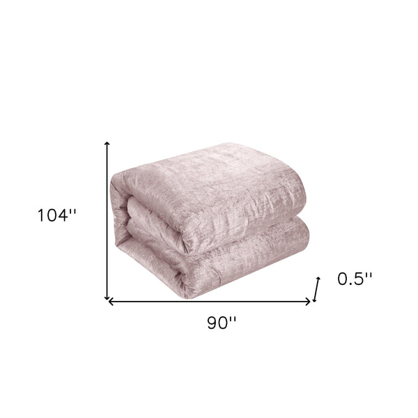 Homeroots Blush King Polyester 180 Thread Count Washable Down Comforter Set Blush,King,California King Velvet 528991