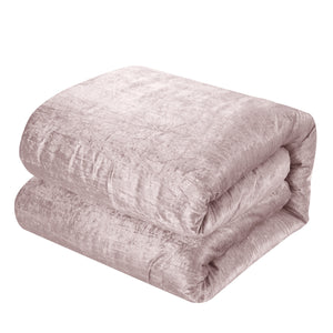 Homeroots Blush King Polyester 180 Thread Count Washable Down Comforter Set Blush,King,California King Velvet 528991