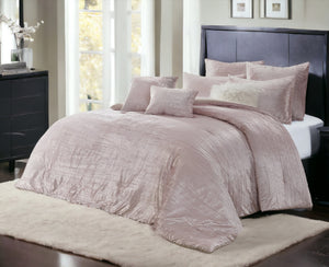 Homeroots Blush Queen Polyester 220 Thread Count Washable Down Comforter Set Blush,Full,Queen Velvet 528992
