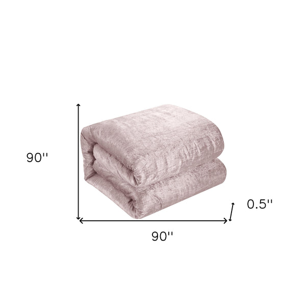 Homeroots Blush Queen Polyester 220 Thread Count Washable Down Comforter Set Blush,Full,Queen Velvet 528992