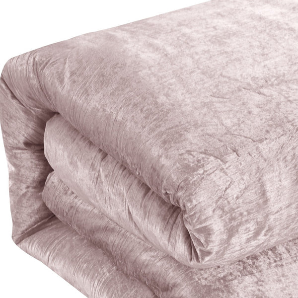 Homeroots Blush Queen Polyester 220 Thread Count Washable Down Comforter Set Blush,Full,Queen Velvet 528992