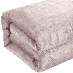 Homeroots Blush Queen Polyester 220 Thread Count Washable Down Comforter Set Blush,Full,Queen Velvet 528992