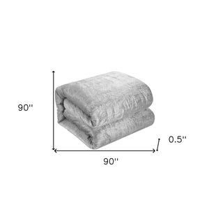 Homeroots Silver Queen Polyester 220 Thread Count Washable Down Comforter Set Silver,Full,Queen Velvet 528998