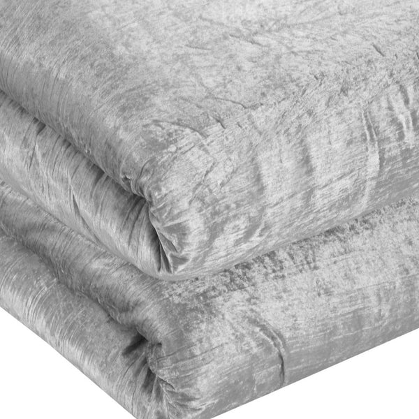 Homeroots Silver Queen Polyester 220 Thread Count Washable Down Comforter Set Silver,Full,Queen Velvet 528998