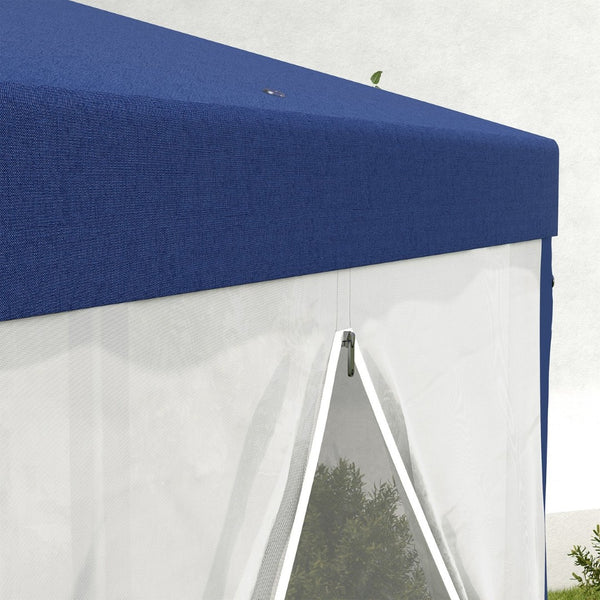 English Elm Outsunny Hexagon Party Canopy with Mesh Sidewalls Uv Roof Steel Frame Outdoor W2225P174174
