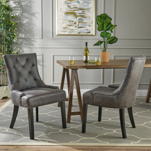 English Elm Christopher Knight Home® - Cheney Dining Chair Set Of 2 - Stylish Slate Microfiber For Modern Comfort & Timeless Elegance 54181.00MFSLAT