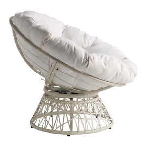 OSP Home Furnishings Papasan Chair White