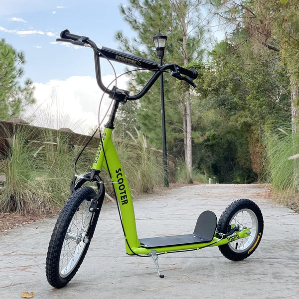 English Elm Aosom Kids Kick Scooter Steel Frame Inflatable Wheels Adjustable Handlebar Ages 5 Up W2225P249784