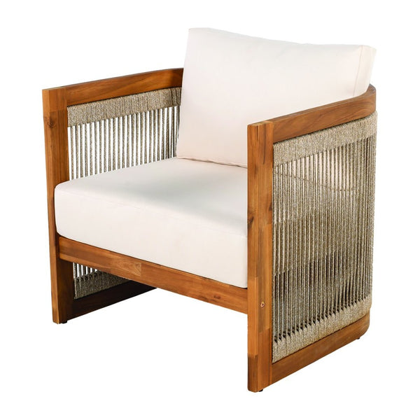 English Elm [set of 2] Acacia Hardwood Outdoor Club Chairs with Rope Weave Panels and Cushions N767P367654A_2