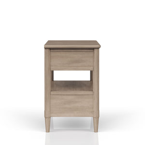English Elm Open Nightstand with Two Drawers and Felt-Cedar Linings, Solid Wood+MDF, Custom Hardware, Durable Finish Sand 29.25 L x 20.5 W x 25.75 H B2699P218787