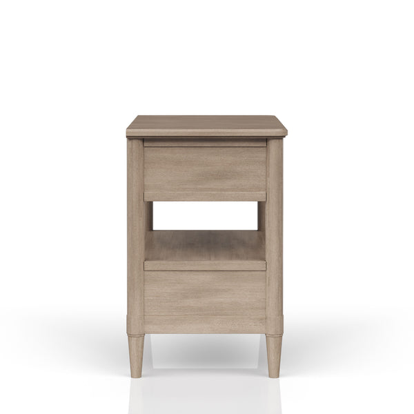 English Elm Open Nightstand with Two Drawers and Felt-Cedar Linings, Solid Wood+MDF, Custom Hardware, Durable Finish Sand 29.25 L x 20.5 W x 25.75 H B2699P218787