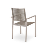 Christopher Knight Home® - Noble House - Cape Coral Outdoor Modern Aluminum Dining Chair With Rope Seat (Set Of 2)